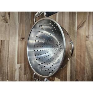 Vintage All-Clad 3-Quart Stainless Steel Colander - 9" Wide - Made in USA